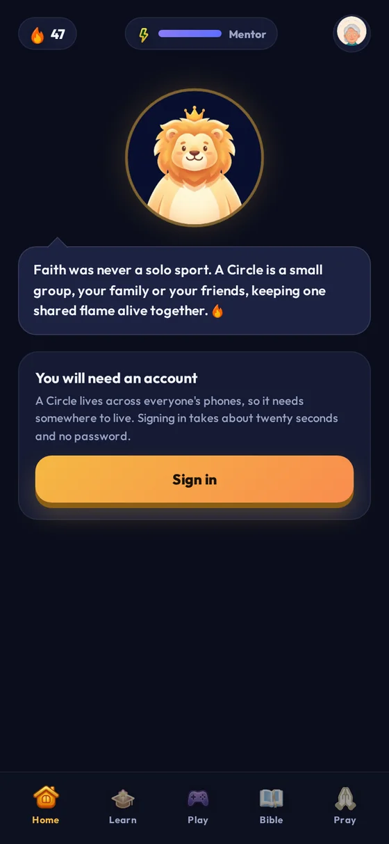The Circles screen explaining shared streaks